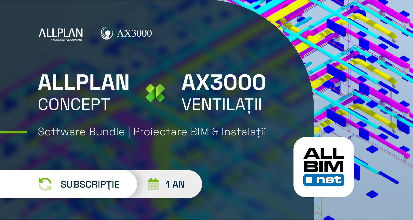 Bundle Allplan Concept + AX3000 Ventilatii (Inchiriere pe 1 an)